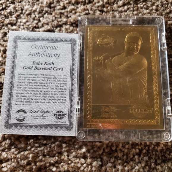 Set 4 of 24 kt gold plated baseball cards - Picture 2 of 4